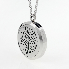 Fashion Jewelry Essential Oil Locket Silver Diffuser Necklace